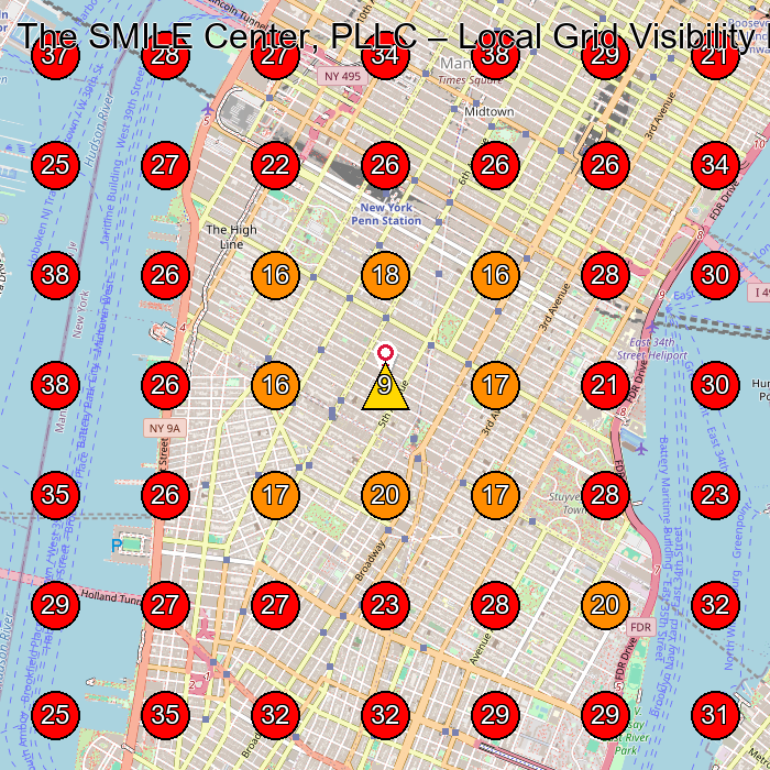 The SMILE Center, PLLC GeoGrid visibility map for Occupational Therapist in New York